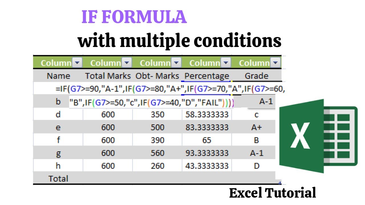 excel if function multiple conditions